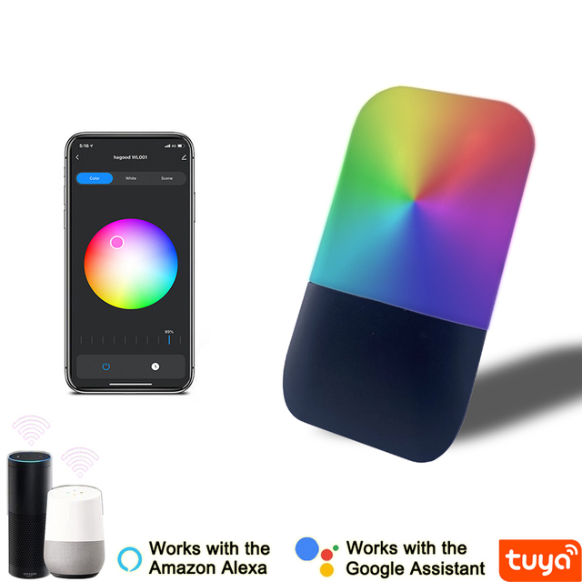 Lámpara de pared con Control por aplicación Tuya de 9W, lámpara de pared inteligente con Control por aplicación, luces Led controladas por aplicación
