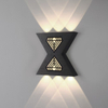 Lámpara de pared con forma de letra de 12 W Luz hacia arriba y hacia abajo Aplique de pared LED para exteriores Aplique de pared para exteriores moderno Aplique de pared para exteriores negro Aplique de pared para exteriores negro