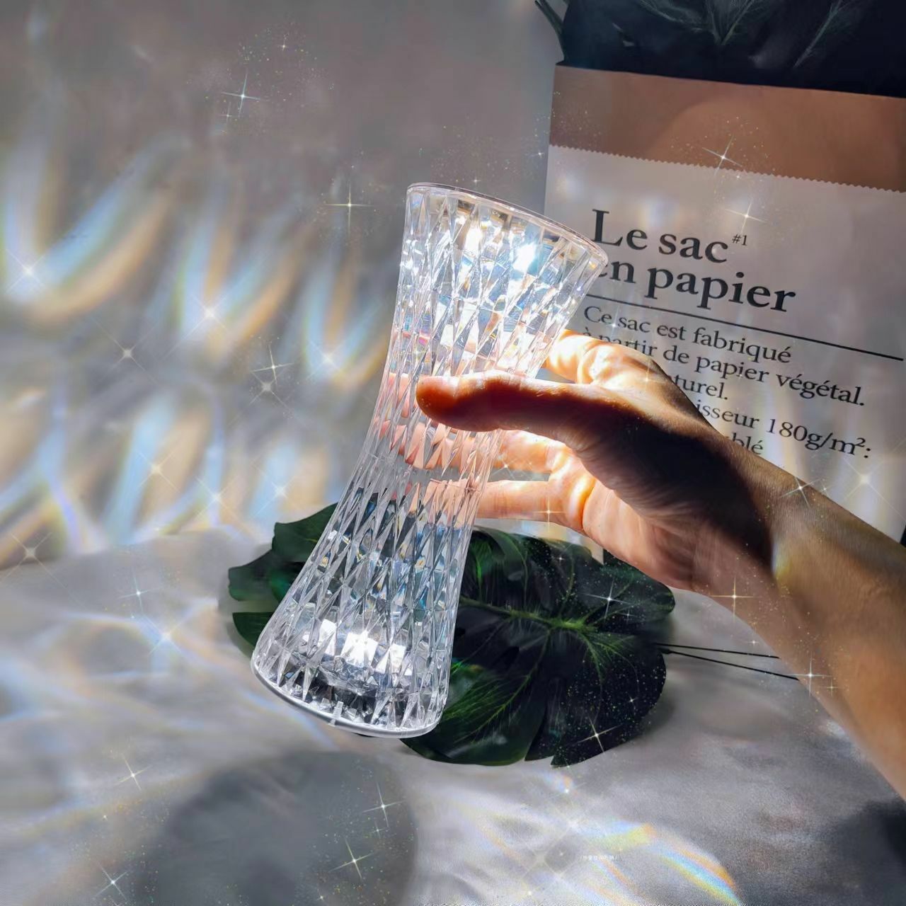 Lámpara de mesa de 16 colores de cristal de cintura pequeña, lámpara de ambiente de mesa de Bar, lámpara de noche de dormitorio desenchufada, regalo de cumpleaños para novia