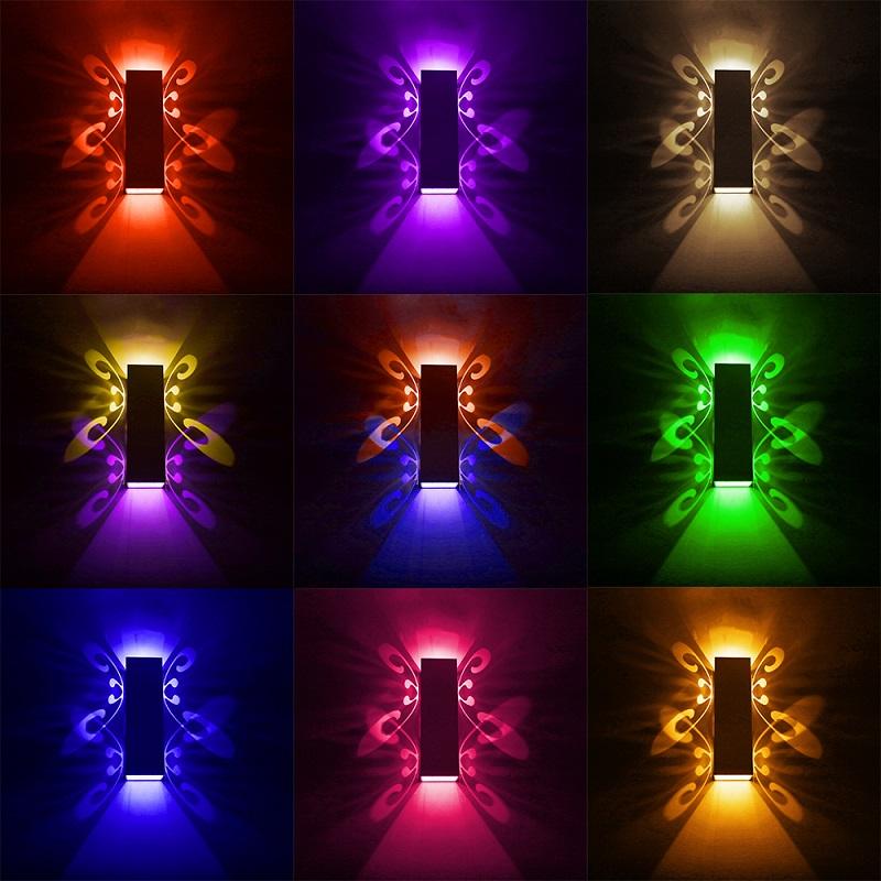 6W Modern LED Wall Light Up Down Lighting Cube Sconce Lamp Fixture Montado en la pared Interior Butterfly Lighting Decoración