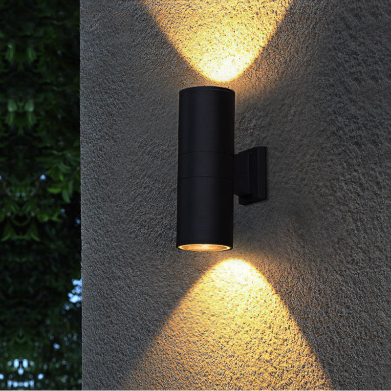 12W COB Up Down Dual-Head Outdoor Led Wall Light Lámpara de pared Cilindro Interior Balcón Accesorio Impermeable IP65 Lámpara de porche