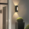 Aplique de decoración en blanco y negro Murale Led cuadrado redondo hacia arriba y hacia abajo luz Ip65 impermeable al lado de la lámpara de pared de luz cilíndrica Led