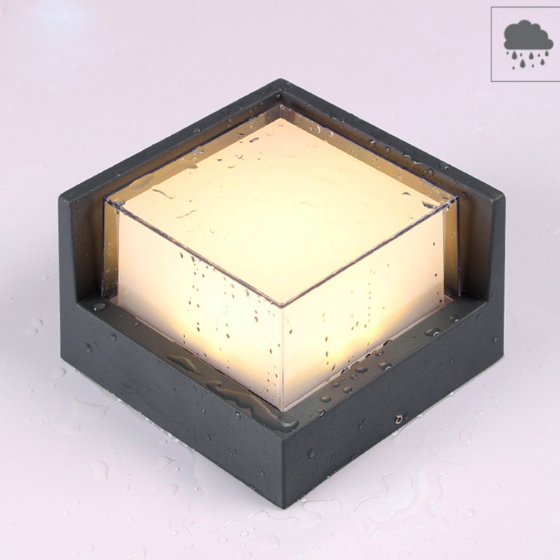 Lámpara led decorativa, iluminación de pared cuadrada de acrílico, lámpara de pared impermeable para interiores con luz nocturna de aluminio para exteriores