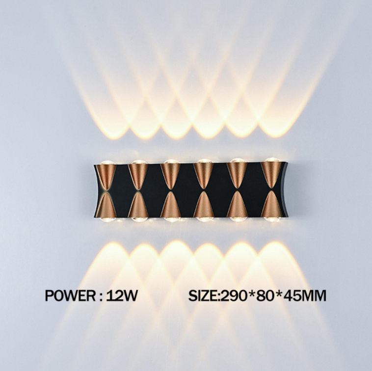 LED impermeable IP65 jardín balcón lámpara de pared decorativa interior y exterior luz de pared