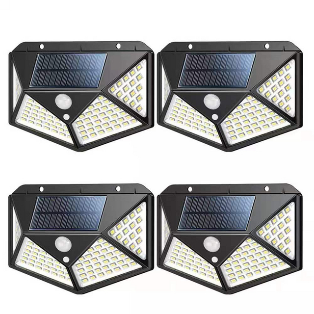 100 LED ip65 luz Solar al aire libre lámpara Solar PIR Sensor de movimiento luz de pared impermeable energía Solar luz solar para decoración de jardín