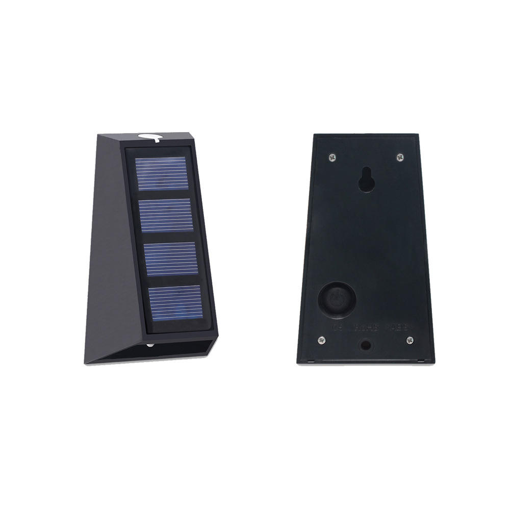 Luz de pared para exteriores con dos cabezales, sensor solar, luces de seguridad alimentadas por LED, lámpara de pared impermeable para exteriores IP 65