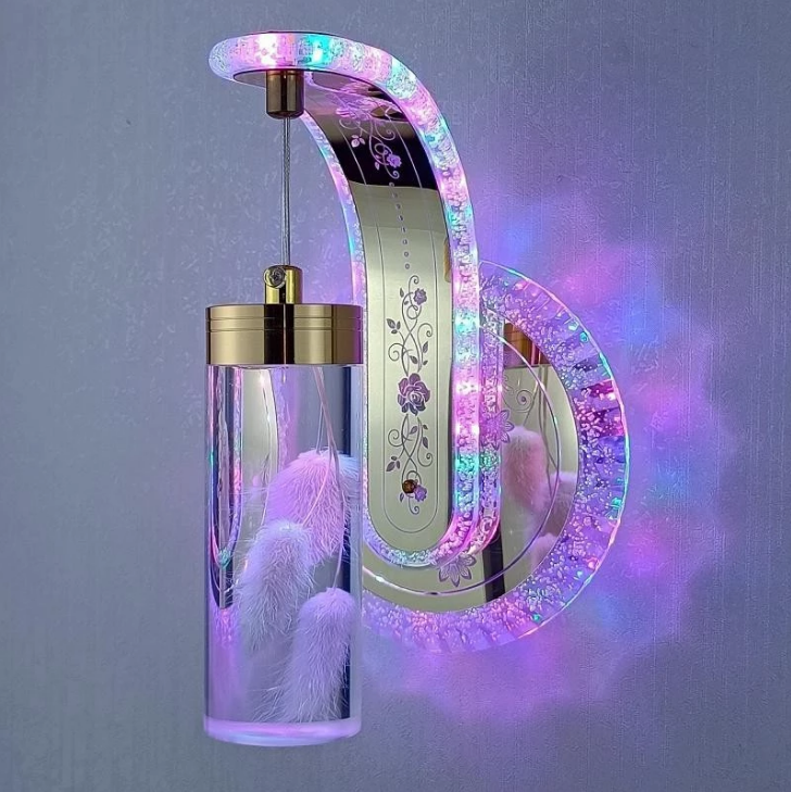 Nueva luz de pared Led para cabecera, dormitorio, Hotel, luces de baño simples, lámpara de pared led ámbar creativa moderna con flor verdadera
