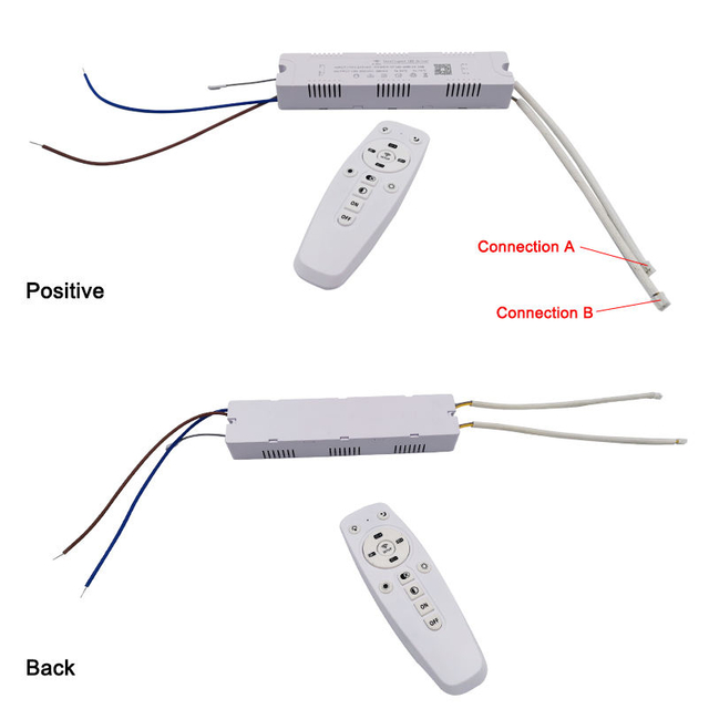 Controlador LED de control de aplicación, transformador LED inteligente remoto de 2,4G (20-40W)X2 (40-60W)X2 para lámpara de araña regulable que cambia de color