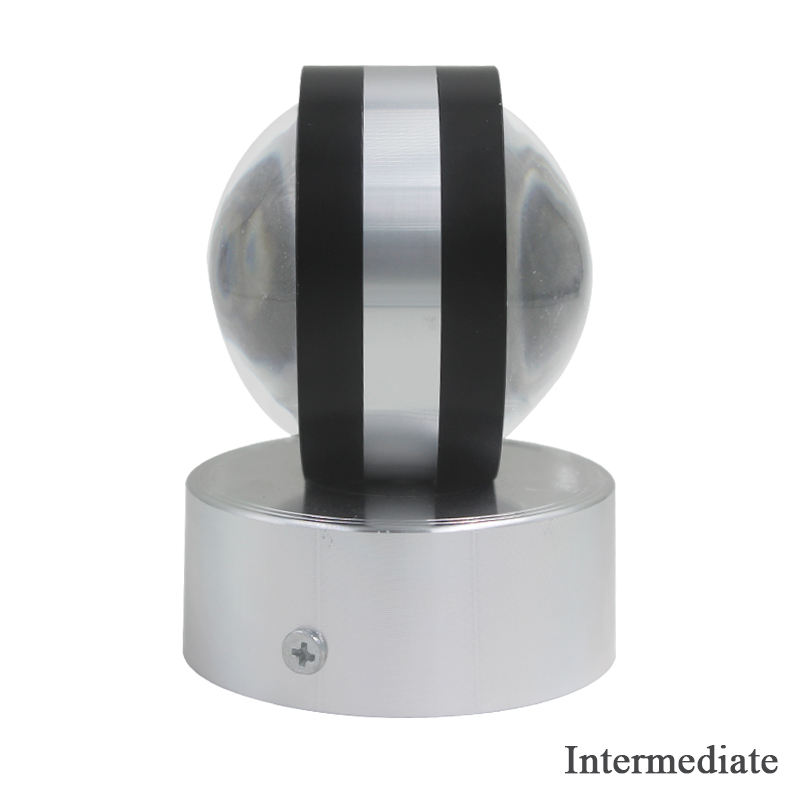 2W 6W Luz de cristal para interiores Lámpara de pared hacia arriba y hacia abajo Lámpara de pared RGB Lámpara de pared redonda Lámpara de pared de vidrio