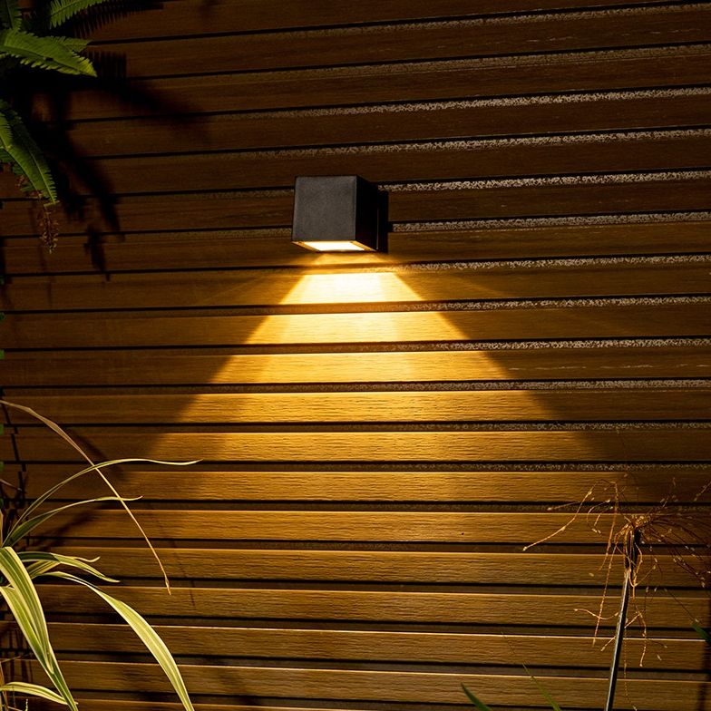 Luces de pared solares para exteriores Luces de pared solares Luces de pared solares Lámpara solar de cubo para exteriores Lámpara solar cuadrada Lámpara de luz cálida impermeable IP65