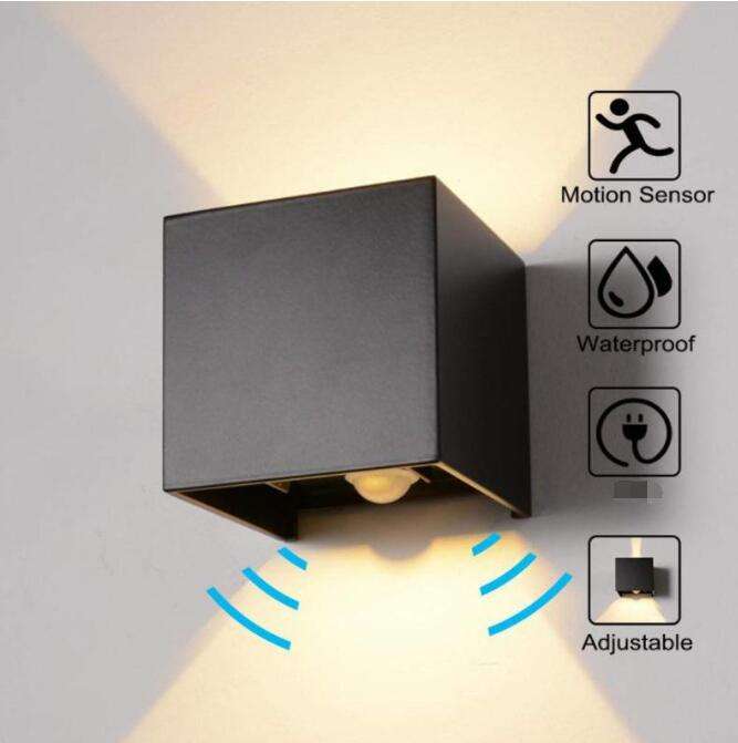 Aplique de pared Led lámpara rgb luz solar interior Led Wandlamp aluminio exterior IP65 Waterdicht Up Down iluminación exterior aplique de pared led