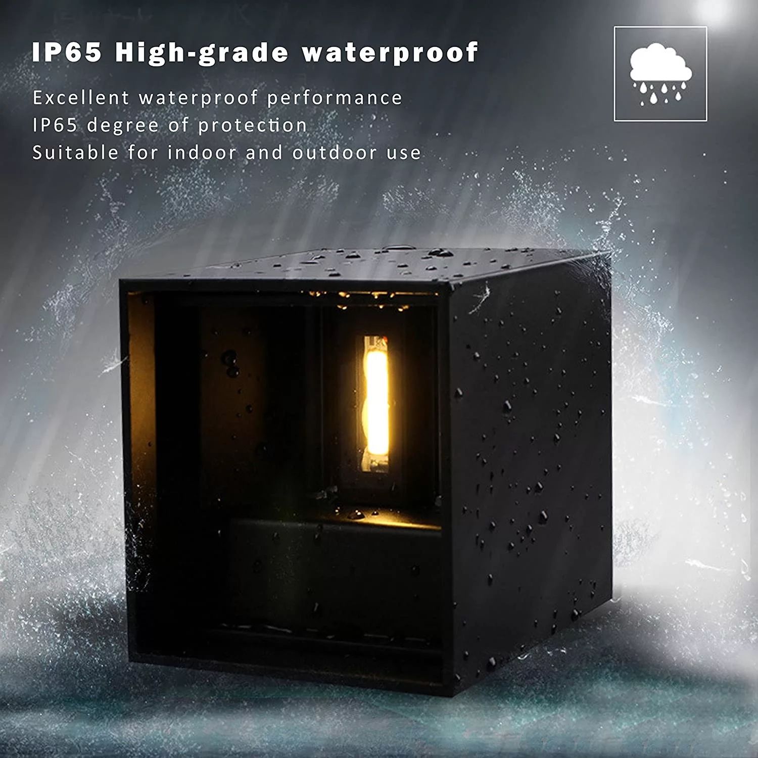 Estilo industrial 12W impermeable IP65 haz ajustable de aluminio al aire libre LED cubo impermeable pared luz
