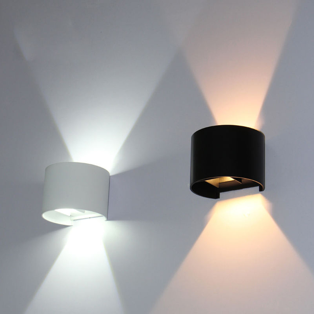 Diseño de semicírculo a prueba de agua Luz de pared LED 6W Iluminación exterior con accesorios de precio directo de fábrica Aplique de lámpara de luz