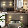 Lámpara de pared LED de 10 W para interiores, lámpara de pared decorativa de aluminio arriba y abajo, aplique de pared LED para dormitorio, iluminación impermeable