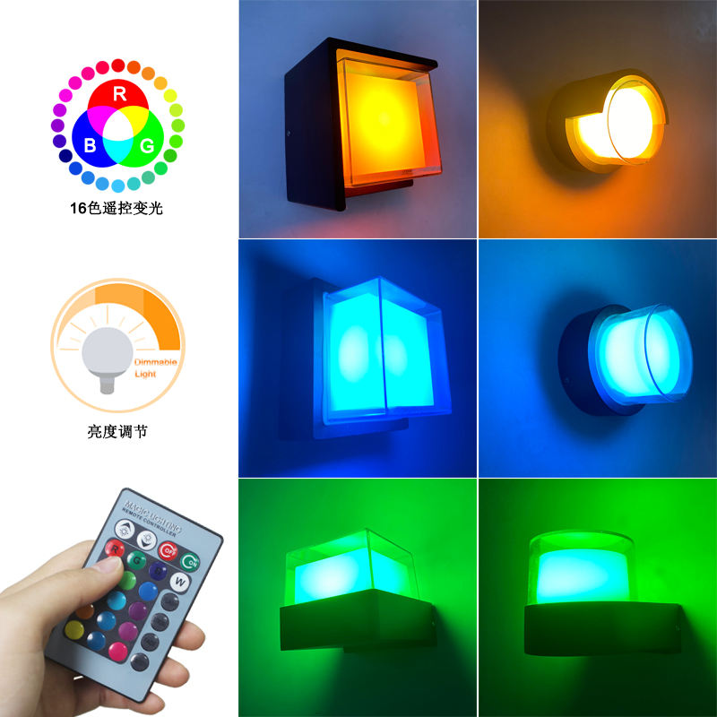 Interior moderno 5W LED luz de pared acrílico cuadrado negro sala de estar pasillo escalera decoración del hogar pared