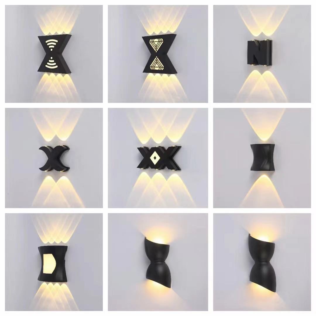 Luz de pared impermeable hacia arriba y hacia abajo, lámpara de pared de fondo Led para cabecera de dormitorio, candelabro giratorio para pasillo, iluminación de pared para interiores