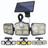 Hagood Exterior impermeable 3 cabezas Luz de pared Tres cabezas 83 COB Sensor solar LED Luces de seguridad alimentadas