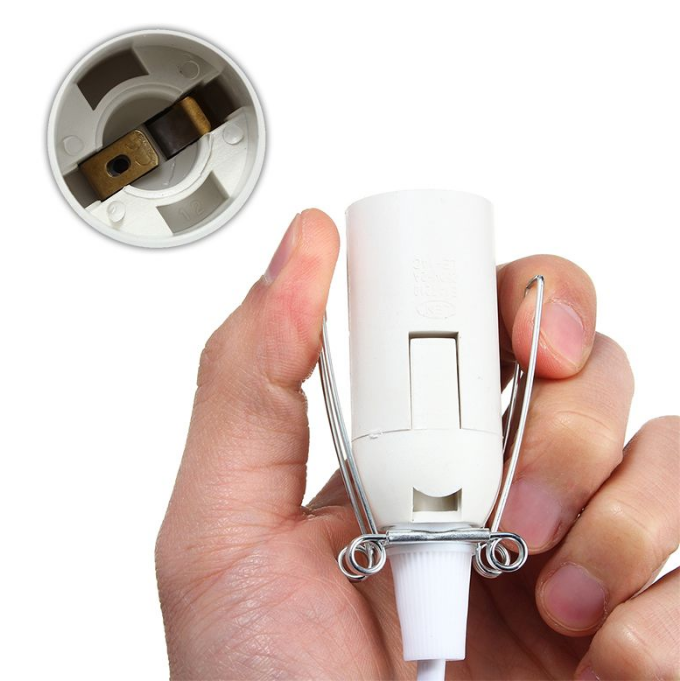 Cable de alimentación de 1,8 m con atenuador, interruptor de encendido y apagado, Clip de Metal E14 E27, Base de lámpara, soporte de lámpara colgante, Cable de enchufe para luz de roca salada