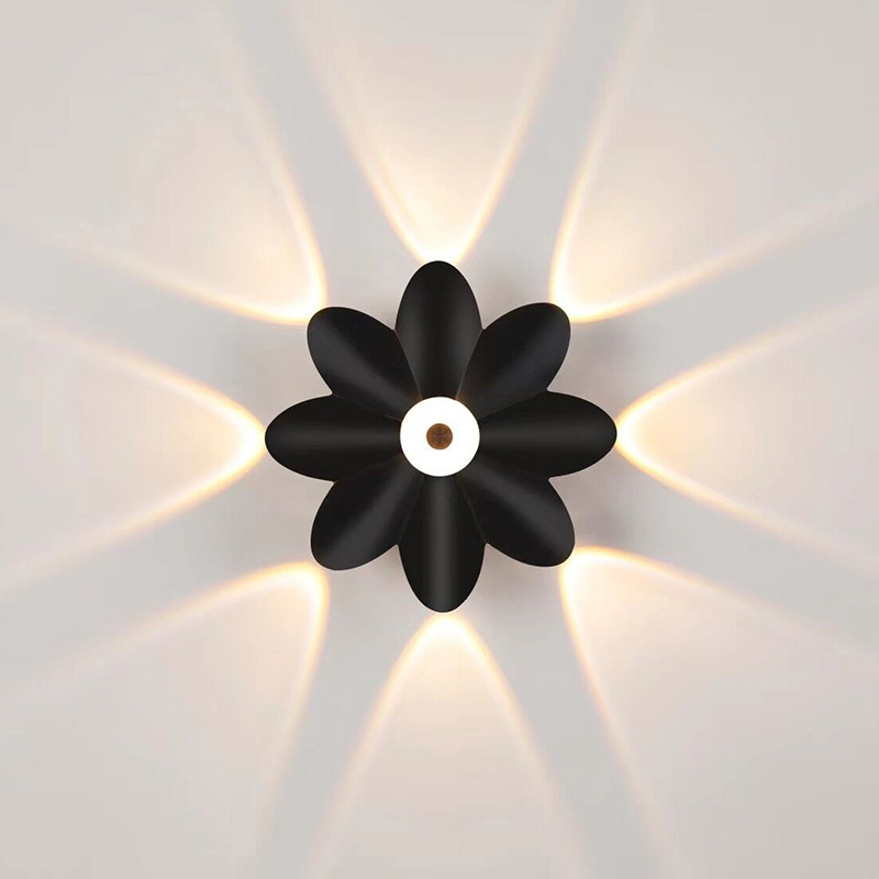 Luz LED de pared para exteriores, luz de pared luminosa para decoración de pared, foco de loto, Villa, pasillo, balcón, pasillo, luz de pared de fondo