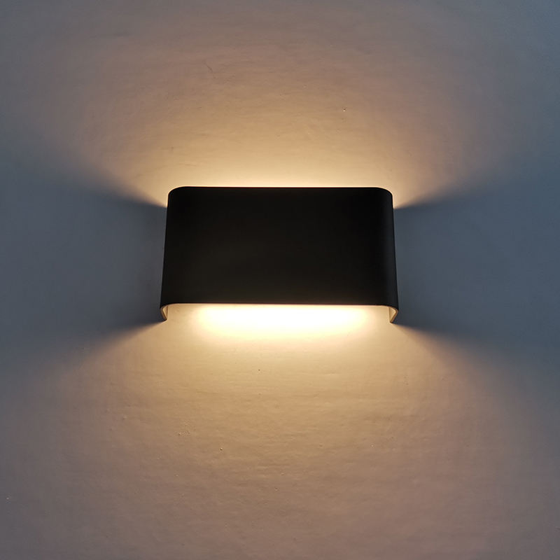 6W 12W 14W Rectángulo Led Iluminación de pared Blanco y negro Shell Led Sconce Luz Interior Led Tiras de luz Interior
