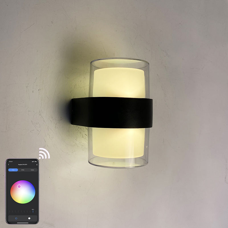 2023 lámpara de pared inteligente LED lámpara de pared inteligente IP65 impermeable y colorida lámpara de pared decorativa de moda Tuya