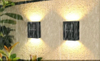 Lámpara de pared solar para jardín al aire libre, lámpara de pared impermeable hacia arriba y hacia abajo, lámpara de pared decorativa para jardín de Villa