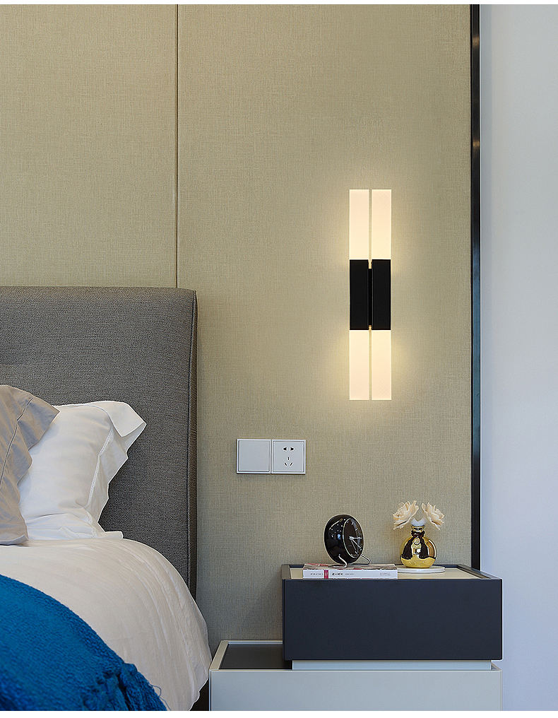 Lámpara de pared nórdica moderna de 8W, resistente al agua, Ip65, Led de aluminio para exteriores, luz de pared hacia arriba y hacia abajo para jardín, Hotel, cristal de cuerpo blanco luminoso