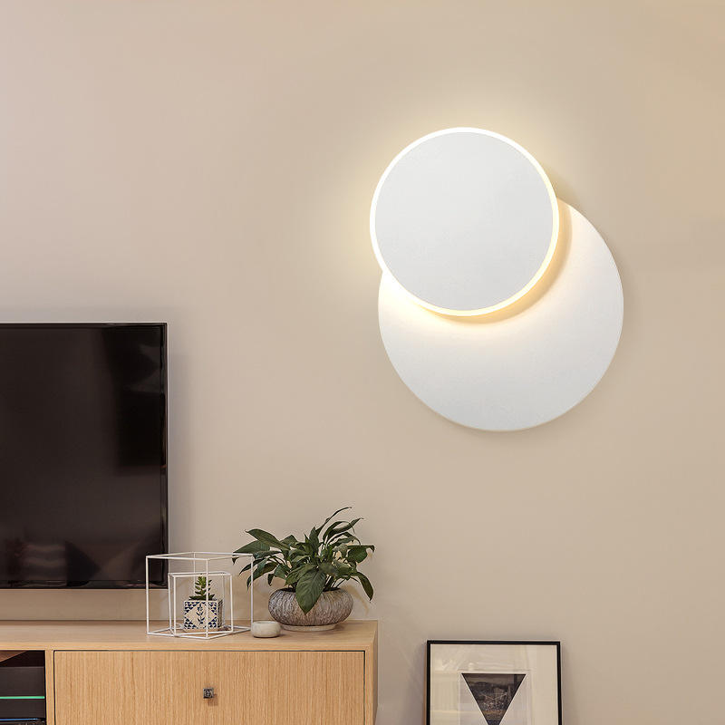 Luz de pared LED, lámpara giratoria de 360 ​​grados en punto de pared para escaleras, dormitorio, sala de estar, luz de pared, luz elegante para el hogar