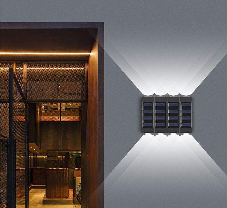 Luz de pared LED Solar 2023, luz de pared de empalme luminosa, lámpara de pared exterior impermeable IP65 para decoración de jardín y patio
