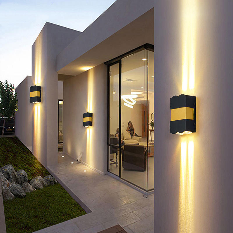 Lámparas de pared de 12W hacia arriba y hacia abajo, lámpara de pared LED de aluminio dorado y negro, lámpara de pared LED para dormitorio, sala de estar, pasillo, iluminación lateral