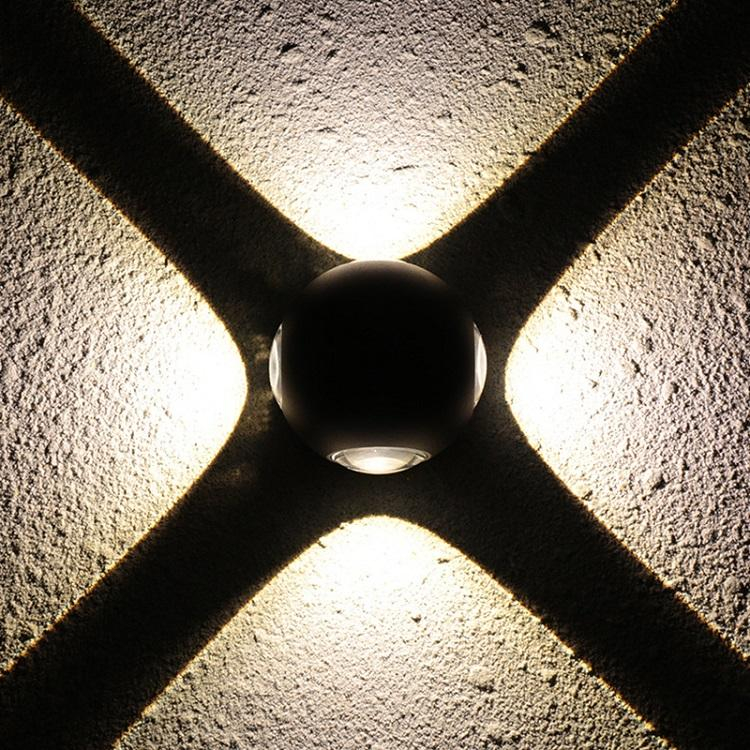Luces de bola de llegada de gran tamaño de 12W, luz descendente para exteriores, luces multicolores, lámparas de pared externas, luminaria LED Wandlamp, lámparas de pared LED