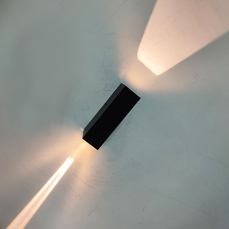 Lámpara de pared moderna de haz negro de 6 W, iluminación exterior, lámpara LED impermeable para interiores, sala de estar, pasillo, parque, paisaje, jardín, luz