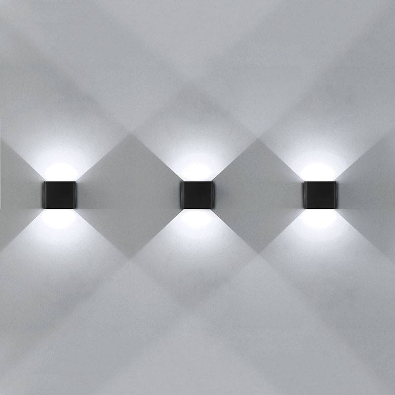 12W IP65 Iluminación exterior Lámpara de pared moderna Lámpara de pared LED impermeable para interiores Luz de sala de estar Luz de pared led cuadrada