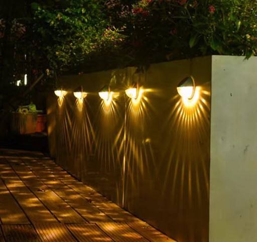 Luces LED para exteriores, Sensor de Control de luz, decoración de jardín, valla Solar, lámpara de pared, semicírculo, lámparas de calle impermeables de energía