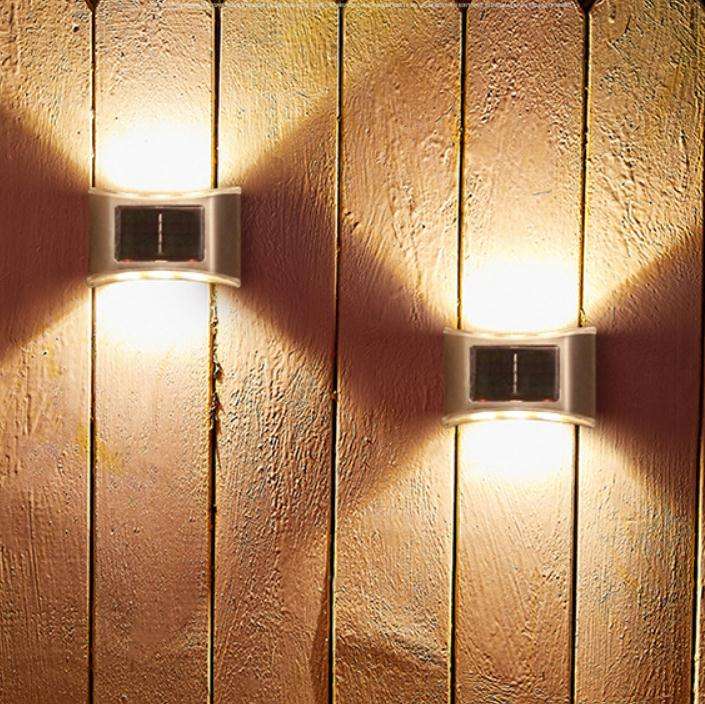 Lámpara solar 6LED IP65 Lámpara impermeable para exteriores Lámpara de pared para patio para decoración de jardín Villa