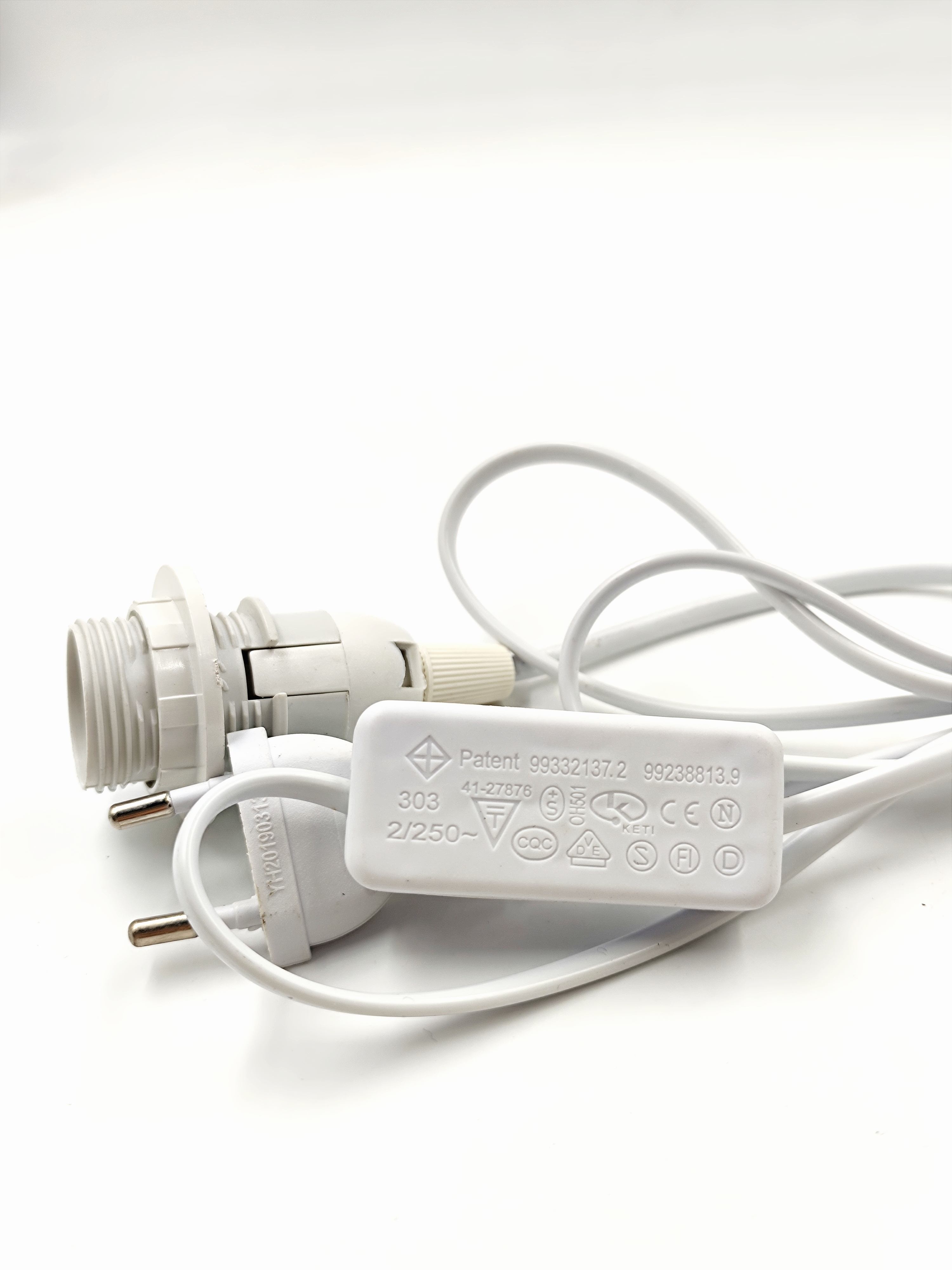 Cable de soporte de lámpara E14 enchufe de EE. UU. Bombilla colgante de luz 303 interruptor personalizado ABS PVC interruptor de cobre estilo lámpara de sal del Himalaya