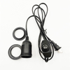 Base de portalámparas Edison E26 E27 de plata negra junto a la base de lámpara de mesa de escritorio con interruptor y cable