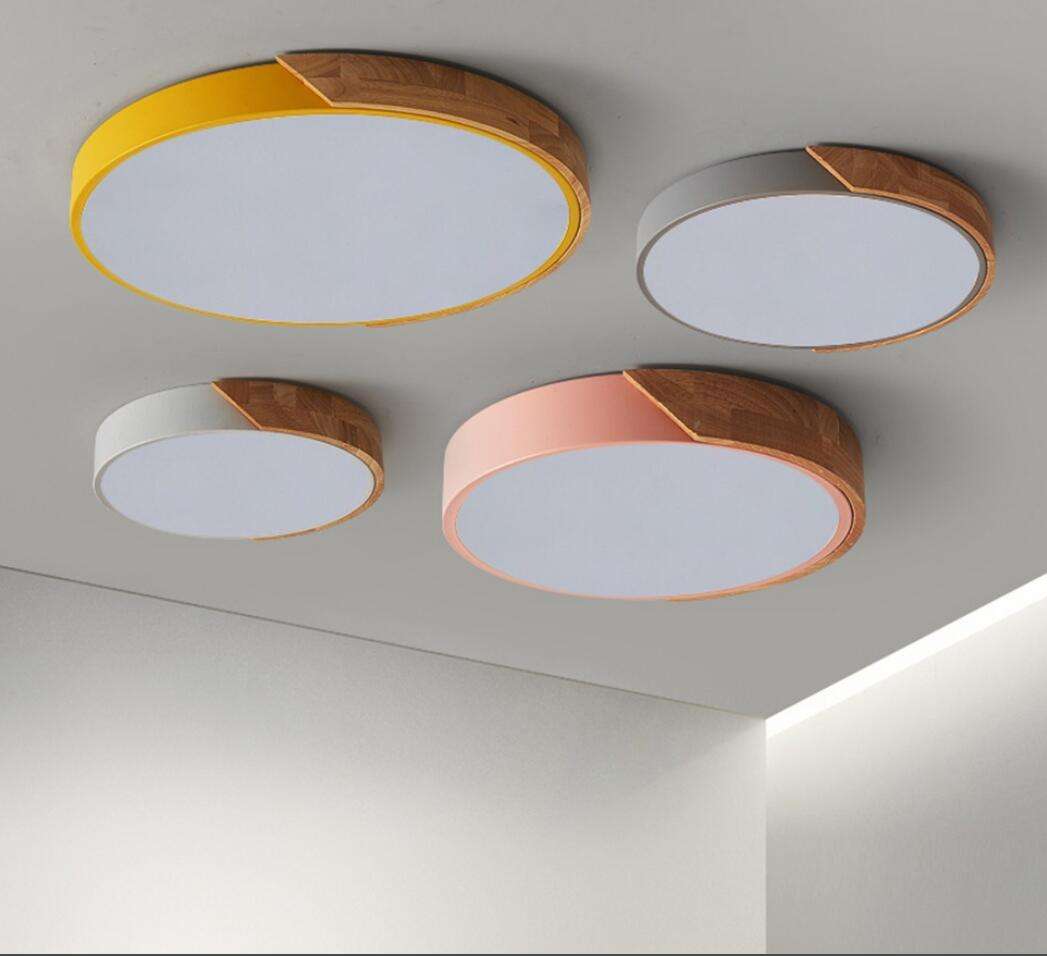 Moderna superficie montada dormitorio sala de estar hogar iluminación redonda rosa negro luz de techo, lámpara de techo Led, luz de techo Led
