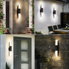 Lámpara de pared Led de aluminio para exteriores IP65, luz de pared impermeable hacia arriba y hacia abajo para el hogar, escalera, dormitorio, mesita de noche, pasillo, iluminación ajustable