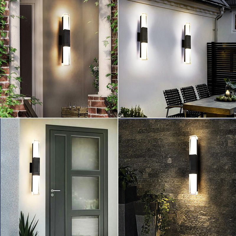 Lámpara de pared Led de aluminio para exteriores IP65, luz de pared impermeable hacia arriba y hacia abajo para el hogar, escalera, dormitorio, mesita de noche, pasillo, iluminación ajustable