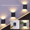 Luz colgante decorativa de jardín inteligente para exteriores, resistente al agua, hacia arriba y hacia abajo, luz de pared Solar Led luminosa