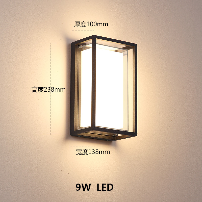 Luz de pared LED minimalista moderna acrílica impermeable IP65 9W lámpara de pared LED para interiores y exteriores para alumbrado público de jardín abstracto