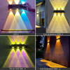 Lámpara LED Luz de pared solar Exterior Porche Jardín Lámpara de pared impermeable Arriba y abajo Luminoso