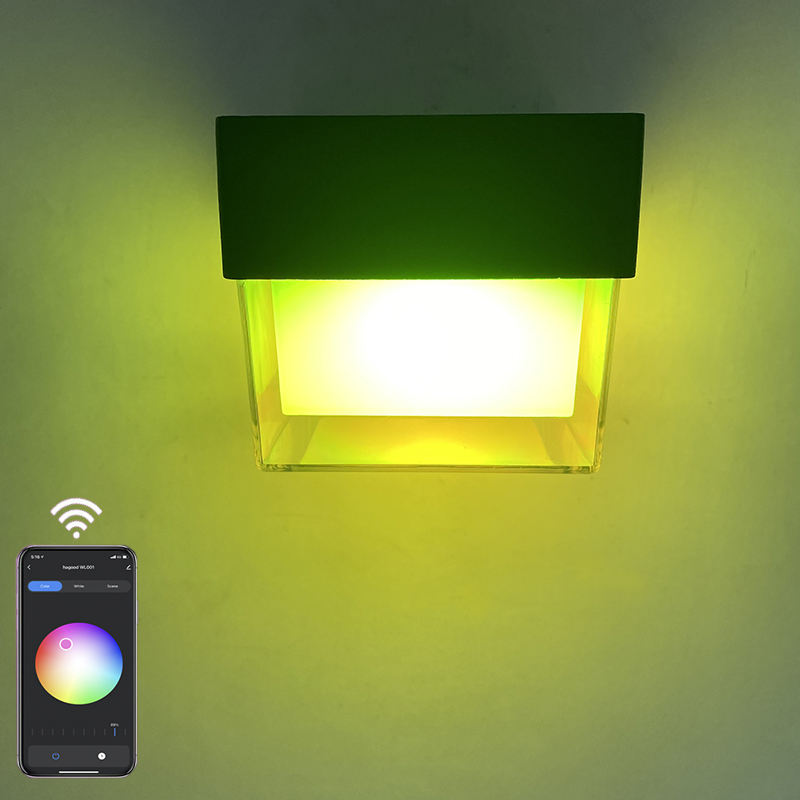 2023 Tuya APP Controle LED lámpara de pared inteligente IP65 impermeable colorida lámpara de pared decorativa de moda