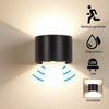 Sensor de movimiento 12W LED Aplique de pared Impermeable IP65 Porche Jardín Arriba y abajo Lámpara de pared Semicircular Lámpara de pared impermeable