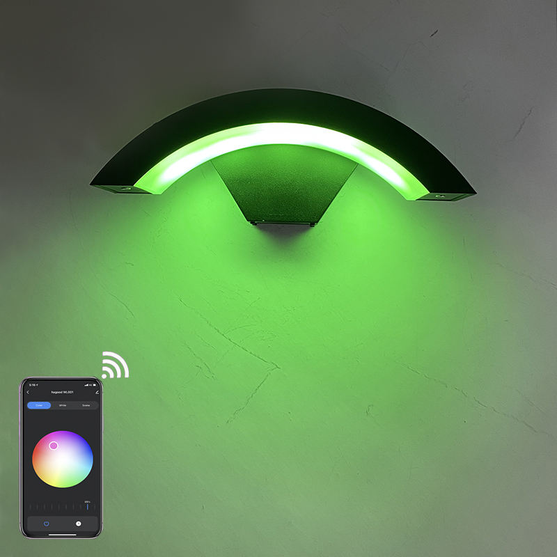 Tuya Smart WiFi LED lámpara de pared exterior porche luz jardín impermeable Sconce luz RGBW 15W regulable trabajo con Alexa y Google Home
