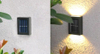 Luz de pared solar Lámpara inteligente Lámpara de pared impermeable al aire libre Arriba y abajo Luz de pared de escalera Aplique solar Luz de noche
