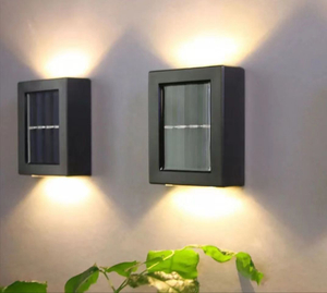 Luz solar de pared, lámpara inteligente para exteriores, resistente al agua, para jardín, arriba y abajo, luz de pared para escaleras, candelabro solar, luz nocturna, arandela de pared Solar