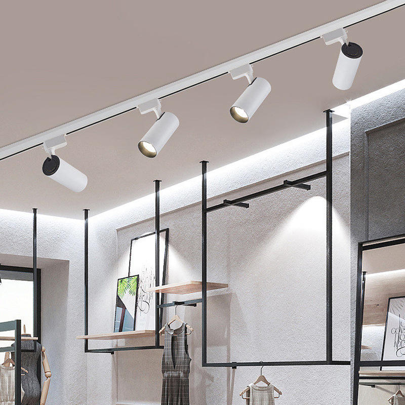 Foco de luz de pista de pantalla alta, tienda de ropa LED, Fondo de sala de estar montado en el techo, arandela de pared para guardarropa, luz de pista
