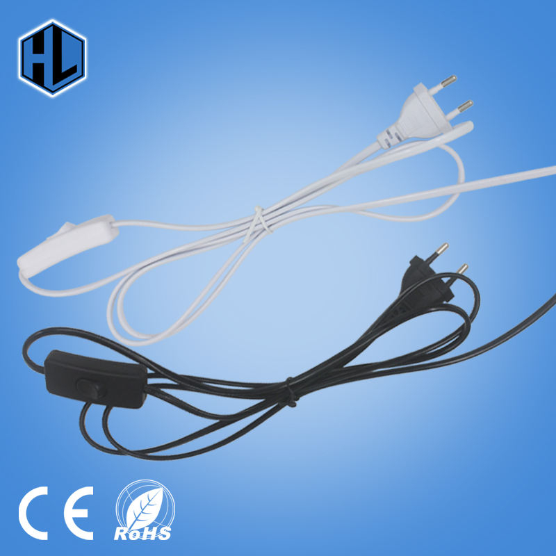 Cable de línea de 1,8 m, Cable de alimentación de encendido y apagado 303 para lámpara LED con interruptor de botón, enchufe de la UE, interruptor de luz, extensión de Cable transparente